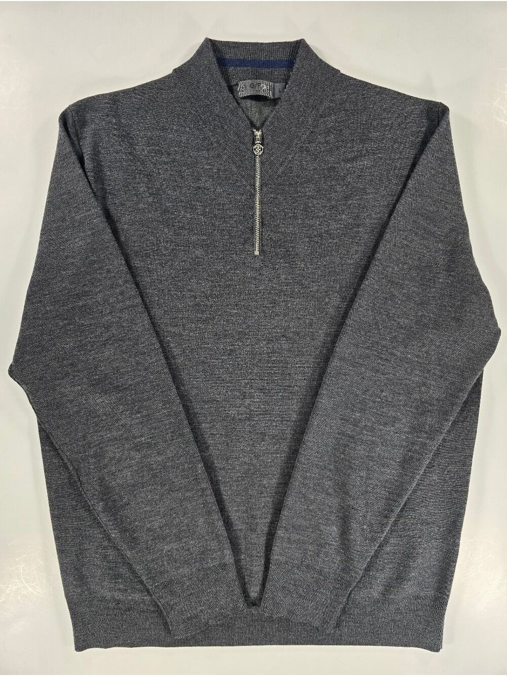 G/Fore G4 1/4 Zip Pullover Sweater Mens Large in Gray Melange Wool Blend Golf
